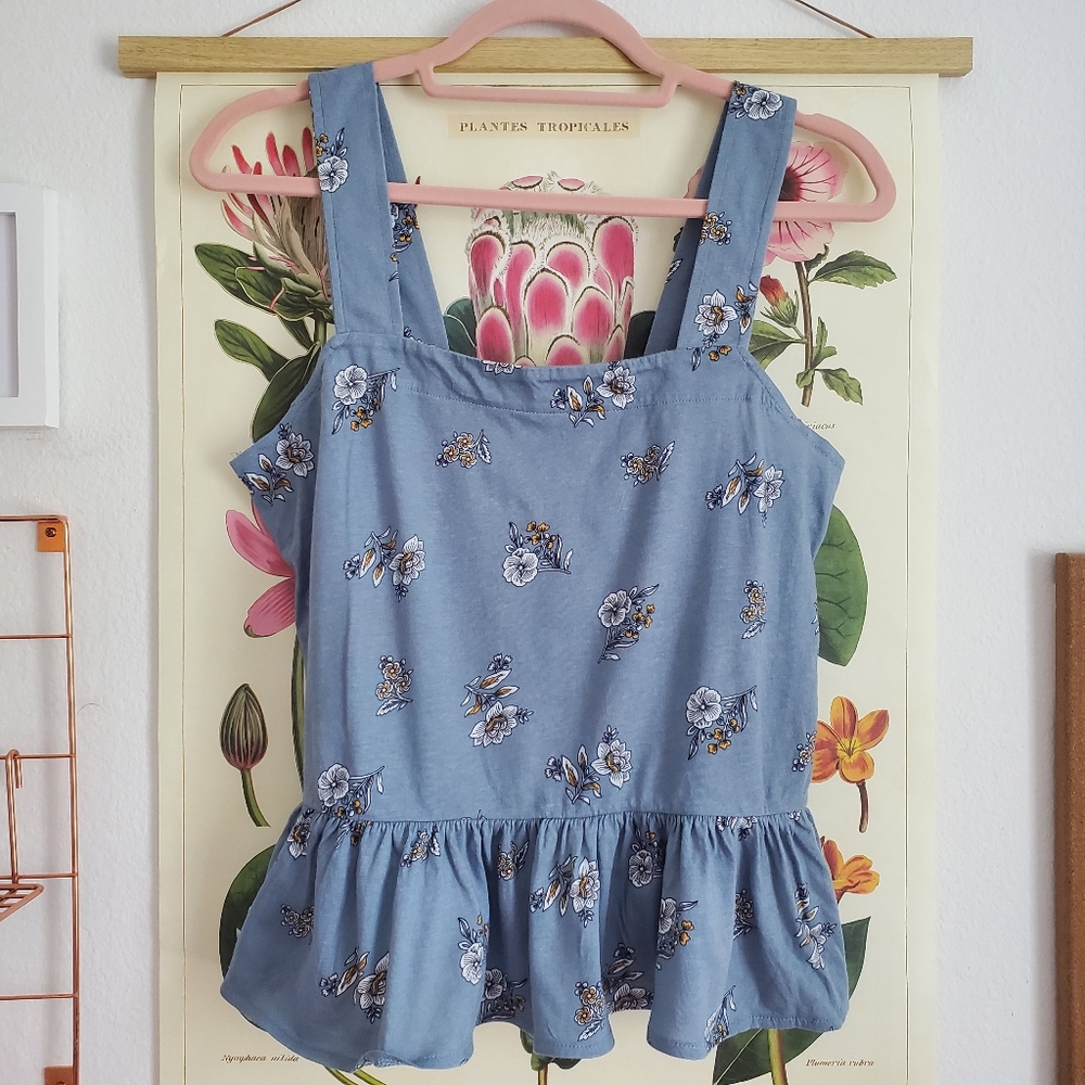 Loft Floral Peplum Tank Top